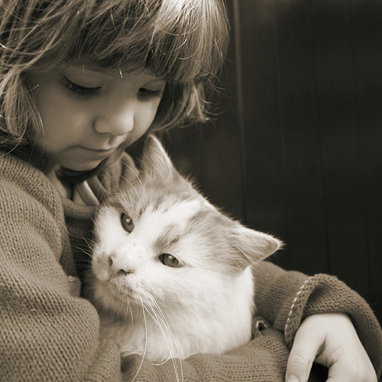 Girl Holding Cat